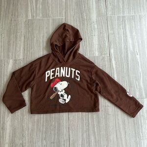 H&M kids oversized Peanuts brown hoodie 🤎